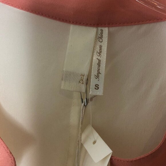 Revolve Line & Dot Color Block Batwing Silk Top - Picture 3 of 6